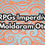Miniatura do blog O de Otaku com o título "5 JRPGs Imperdíveis Que Moldaram Otakus" sobre fundo azul e padrão seigaiha laranja.