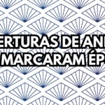 Aberturas de Anime Que Marcaram Época” com padrão visual japonês e logo do blog O de Otaku.